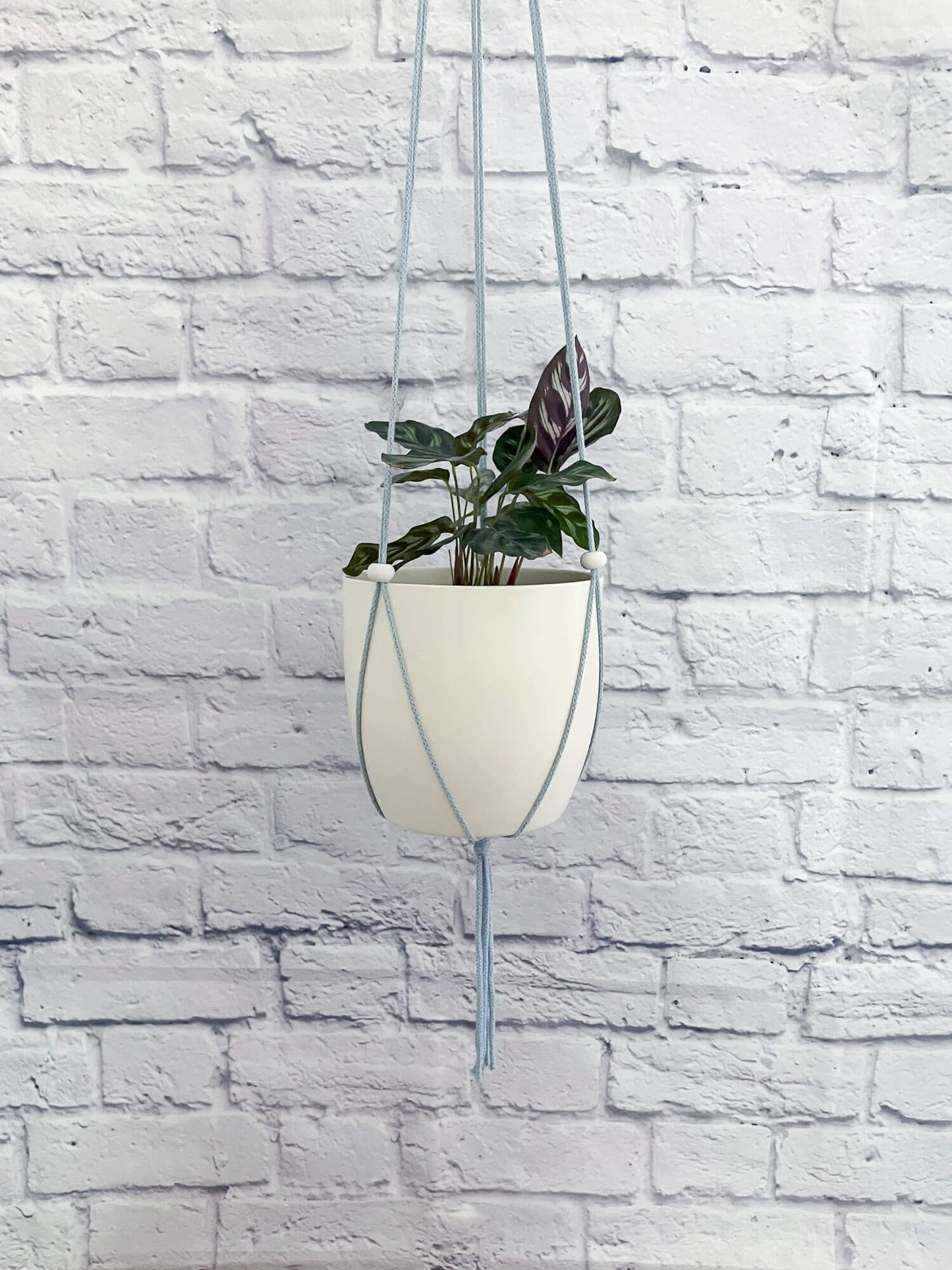 Adjustable planter with white flat beads - various colors