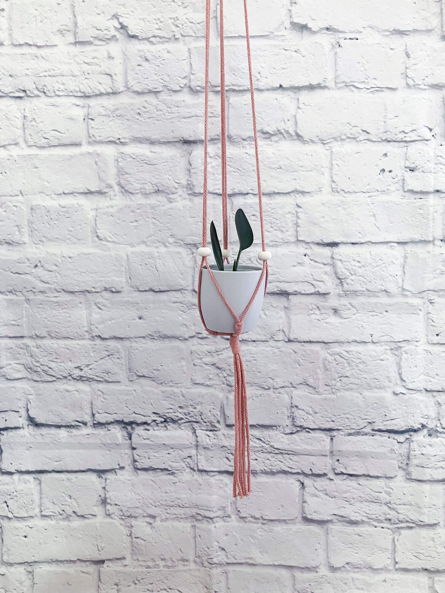 Adjustable planter with white flat beads - various colors