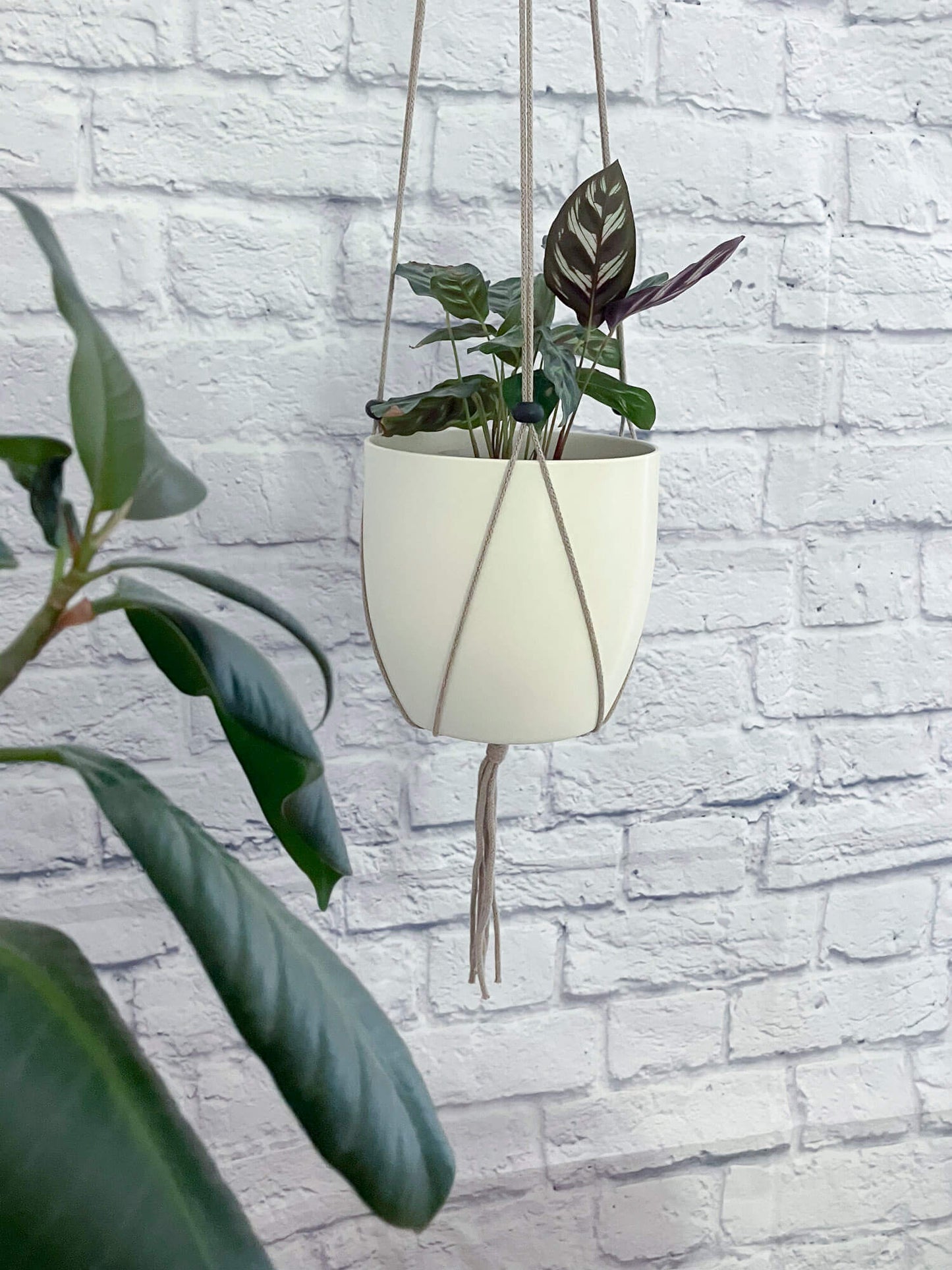 Adjustable planter with white flat beads - various colors