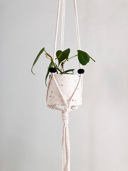 Hanging planter with terracotta balls