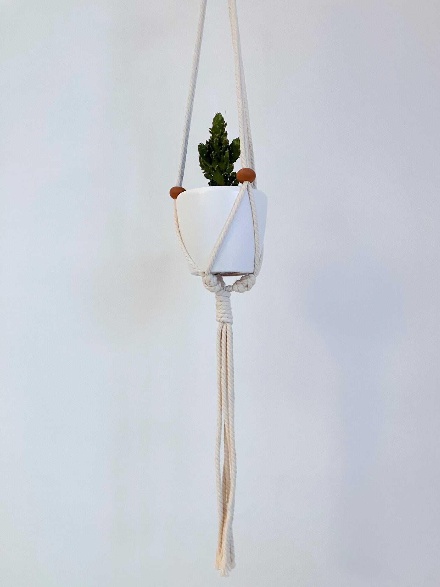Mini hanging planter with terracotta balls