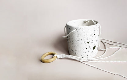 Hanging pot with terrazzo patterns - Custom made